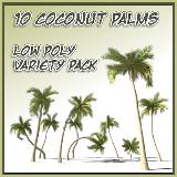 3D Model - 10 Coconut Palm Trees Collection