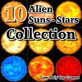 3D Model - 10 Alien Suns Stars Collection