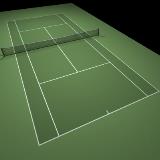 3D Model - Tennis Hard Court Green