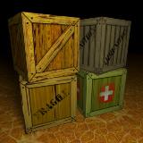 3D Model - 4 Free Crate Box Models